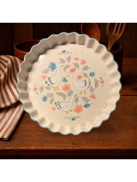 Action Country Classics Other - Vintage Country Classics Goose Quiche Dish Action Japan 10” Flan Pie Plate 1980s